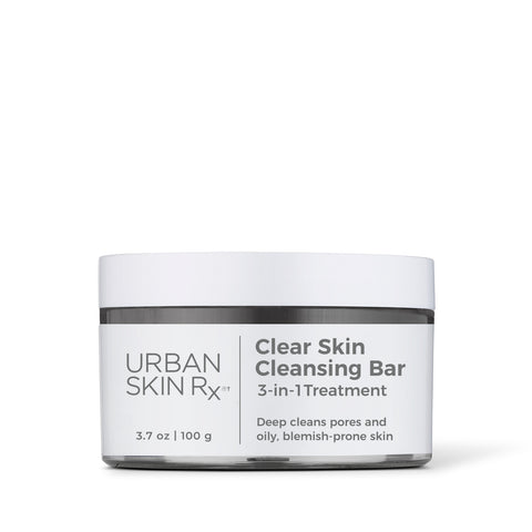 Jar of USRX Clean Skin Cleansing Bar treatment for clarifying skin