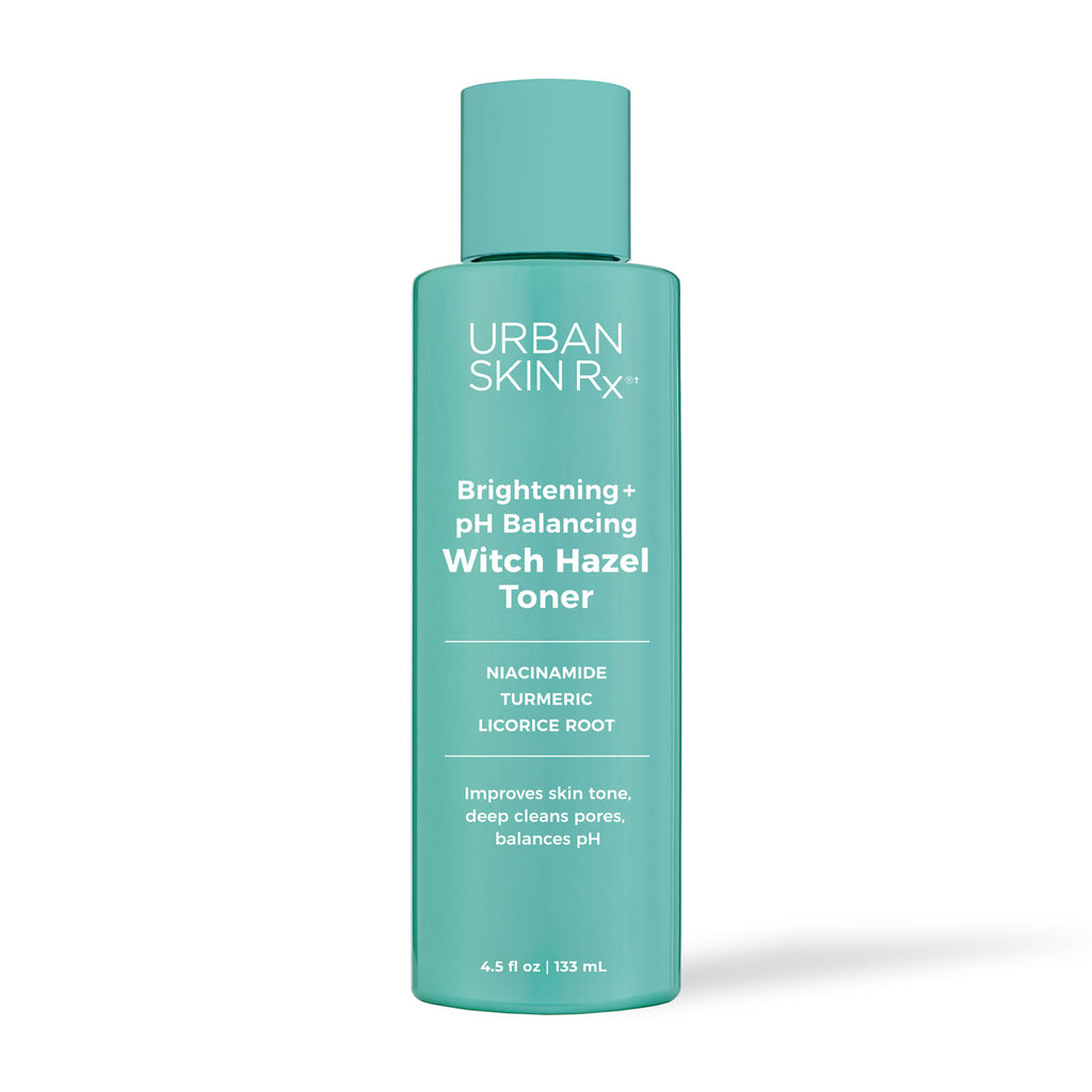 Bottle of USRX Witch Hazel Toner set against a white background