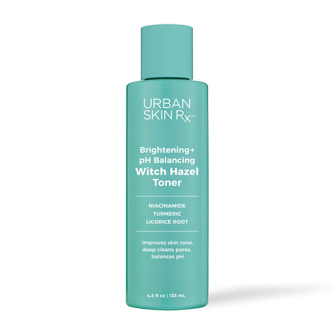 Bottle of USRX Witch Hazel Toner set against a white background