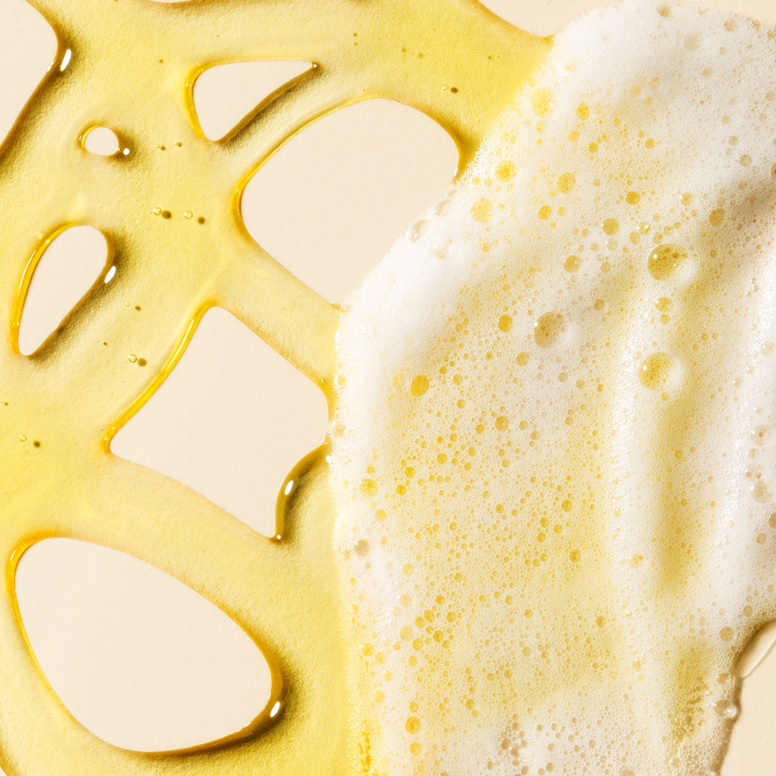 Close-up of gel cleanser and suds texture