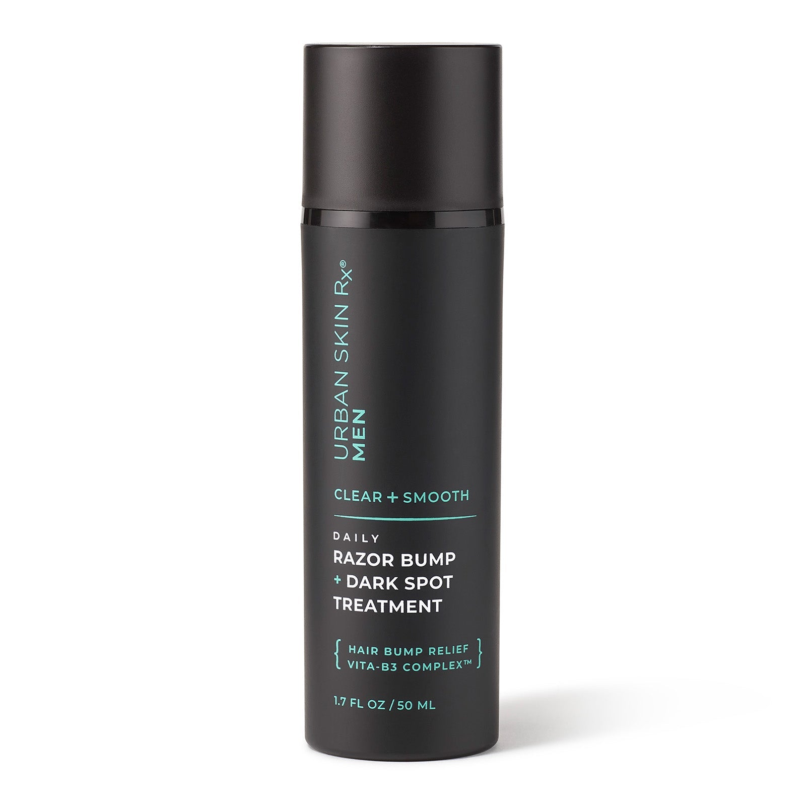 Bottle of Urban Skin RX Razor Bump + Dark Spot Treatment against white background