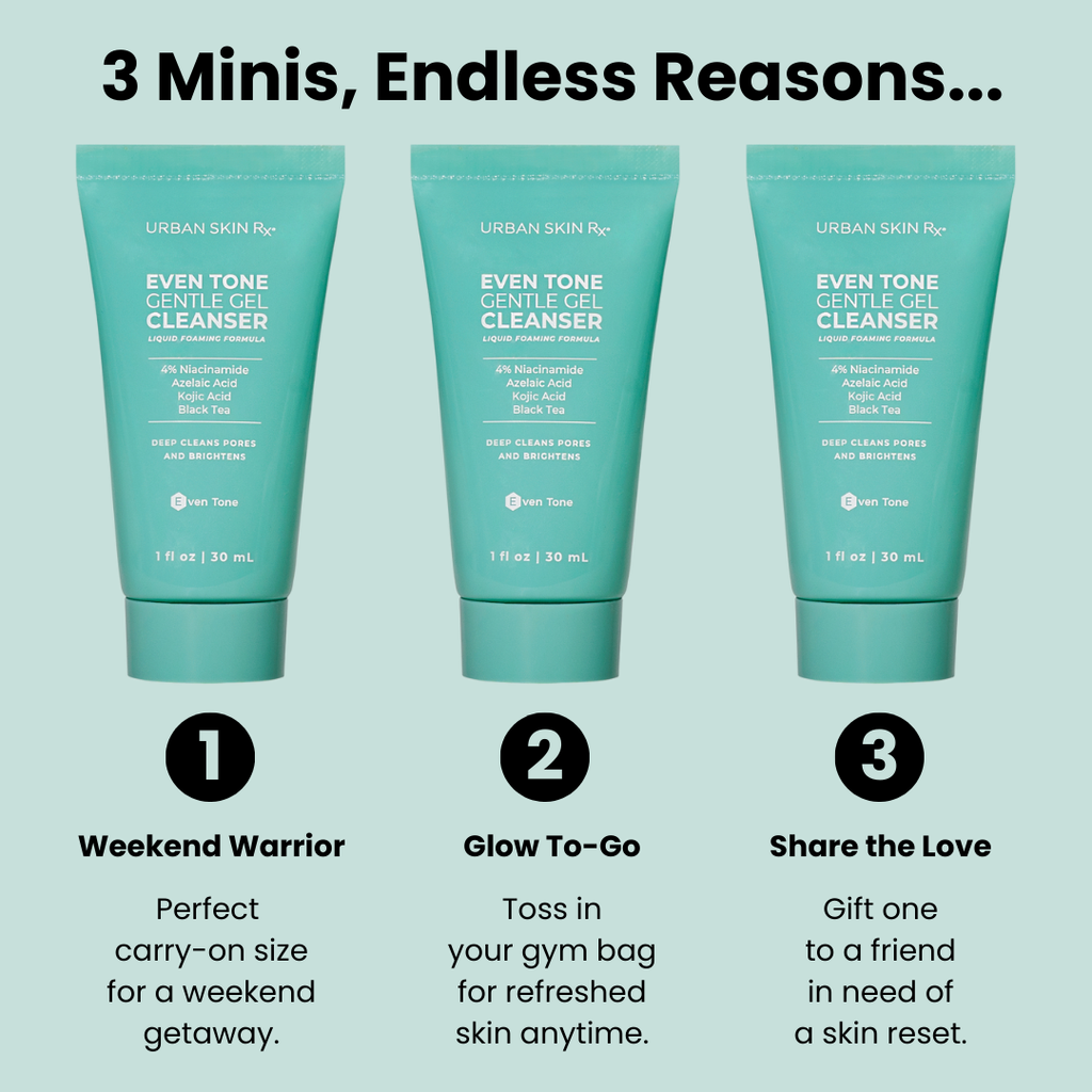 3 pack of Mini USRx Even Tone Gentle Gel Cleanser