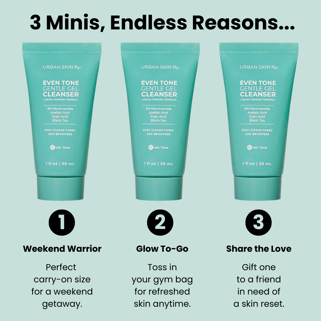 3 pack of Mini USRx Even Tone Gentle Gel Cleanser
